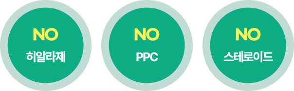 NO 히알라제, NO PPC, NO 스테로이드